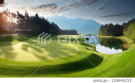 ゴルフ場のイメージ AI生成素材 120640252