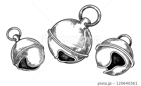 Christmas bells. vector illustration in sketch style. christmas core Christmas bells. vector illustration in sketch style. christmas core 120640361