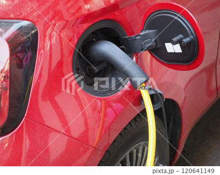 Electric car charging station 120641149