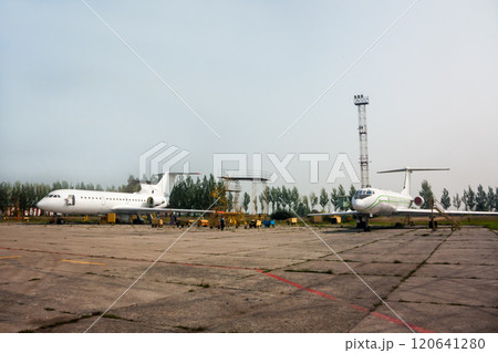 Repair and maintenance of passenger aircraft on the aviation technical base 120641280
