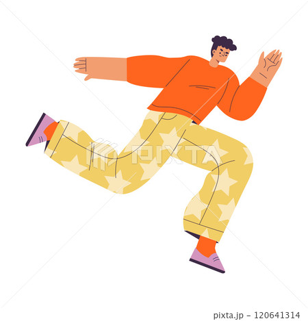 Rivalry and Fierce Competition with Man Character Moving Fast to Aim Vector Illustration Rivalry and Fierce Competition with Man Character Moving Fast to Aim Vector Illustration 120641314
