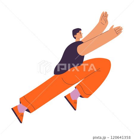 Rivalry and Fierce Competition with Man Character Moving Fast to Aim Vector Illustration Rivalry and Fierce Competition with Man Character Moving Fast to Aim Vector Illustration 120641358