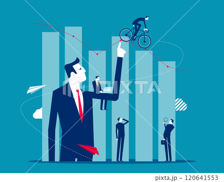 Financial advisor illustration, financial expert study charts, analyze evolutionary scale, business process, financial planning, inflation impact concept. Vector Financial advisor illustration, financial expert study charts, analyze evolutionary scale, business process, financial planning, inflation impact concept. Vector 120641553