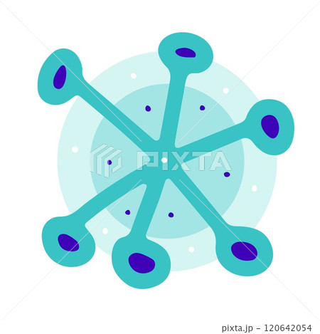 Doodle Christmas snowflake. Hand drawn snow 120642054