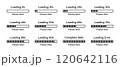 Percentage loading rectangular bar infographics set progressing from 0 to 100 percent in black color. Set of rectangular bar loading 10%, 50%, 70%, 90%, 100%. Rectangular bar loading infographics set. 120642116