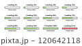 Percentage loading rectangular bar infographics set progressing from 0 to 100 percent in green color. Set of rectangular bar loading 10%, 50%, 70%, 90%, 100%. Rectangular bar loading infographics set. 120642118