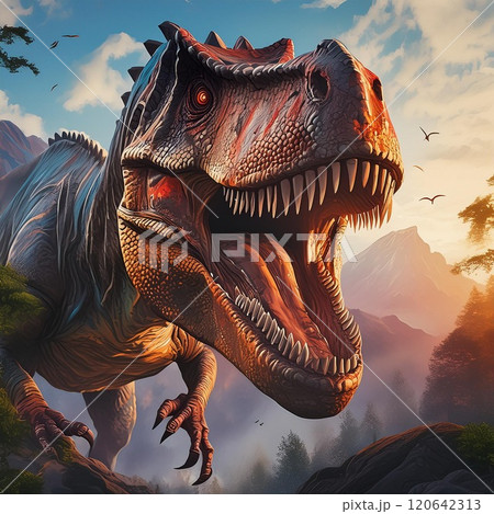 大きな恐竜の恐竜  アイコン風 AI生成素材 120642313