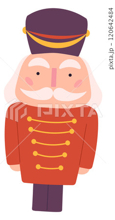 A cartoon character with a red hat and a red coat A cartoon character with a red hat and a red coat 120642484