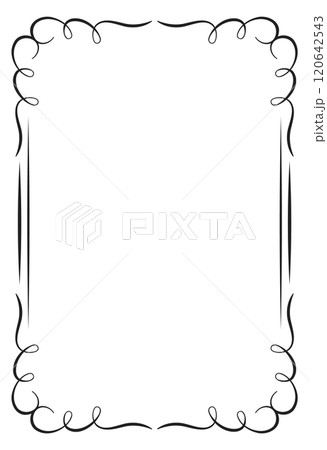 A black frame with a white background 120642543