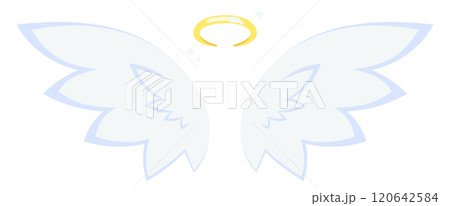 The wings of an angel are shown in a white and blue color scheme 120642584