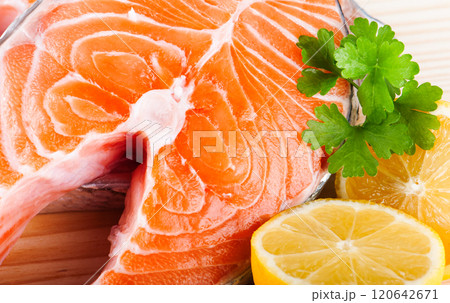 Fresh raw Salmon 120642671