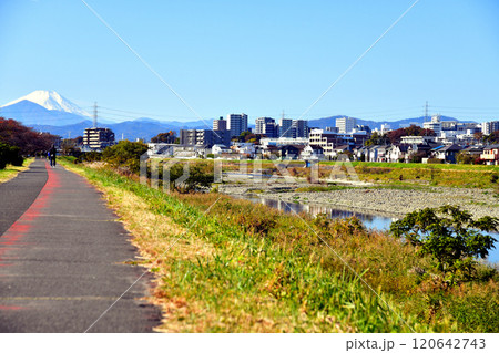 一番橋／浅川、JR豊田駅方面を望む(東京都日野市)【2024.11】 120642743
