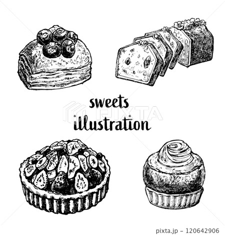 色々なスイーツのイラストセット 120642906