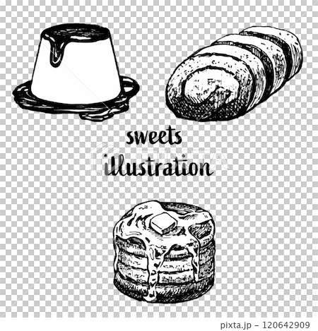 Illustration set of various sweets 120642909