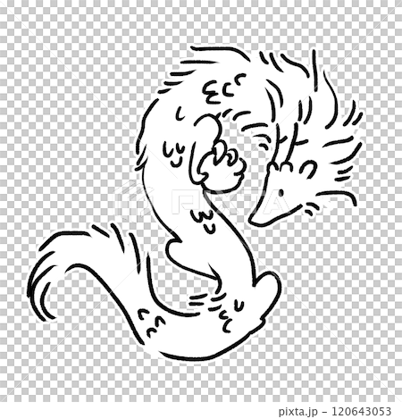 シンプルでかわいい龍のイラスト 120643053