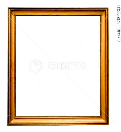 classic golden wooden painting frame isolated 120644039