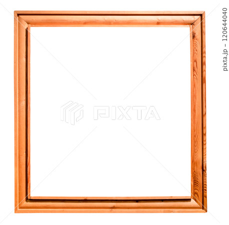 orange wooden painting frame isolated 120644040