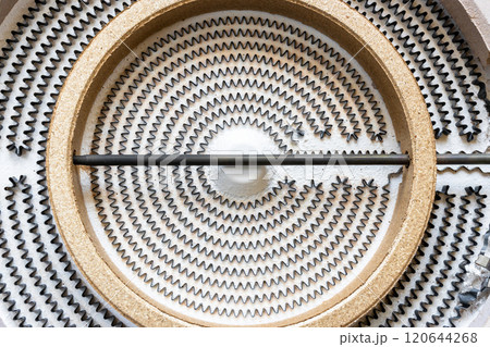 top view of coils of burner from heating hob 120644268