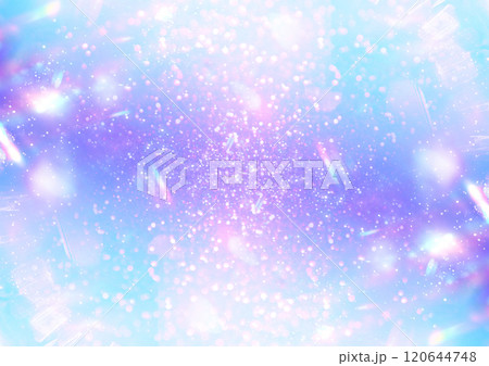 キラキラと輝くラメとグリッターのプリズムライト背景 120644748
