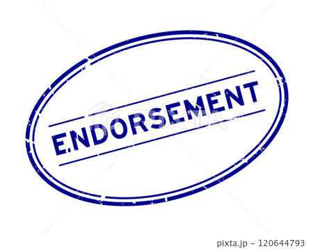 Grunge blue endorsement word oval rubber seal stamp on white background Grunge blue endorsement word oval rubber seal stamp on white background 120644793