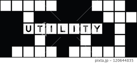Alphabet letter in word utility on crossword puzzle background Alphabet letter in word utility on crossword puzzle background 120644835