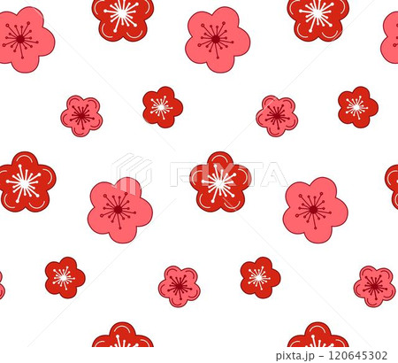 Seamless pattern with sakura cherry blossom flowers, design elements. Graphic vector Floral pattern for invitations, cards, print, gift wrap, manufacturing, textile, fabric, wallpapers 120645302