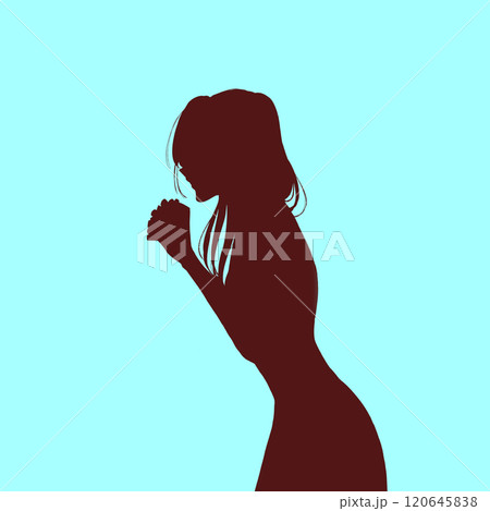 祈る女性　シルエット 120645838
