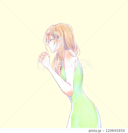 祈る女性　金髪 120645850