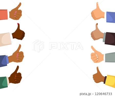 Female Hand Thumbs Up With Empty Space Vector Illustration 120646733