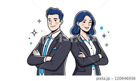 自信あふれるビジネスチーム - スーツ姿の男性と女性 120646936