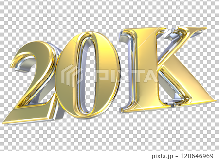 Follow Number Gold 3D Render Follow Number Gold 3D Render 120646969