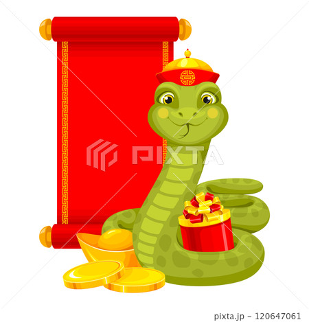 Green snake symbol of Chinese lunar New Year 120647061
