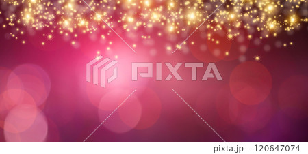 Sparkle Effect.Festive abstract christmas texture, golden bokeh particles and highlights on dark background. High quality photo 120647074