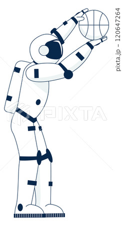 A man in a white suit is holding a basketball 120647264