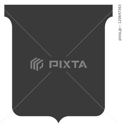 A black and white image of a shield with a white border A black and white image of a shield with a white border 120647363
