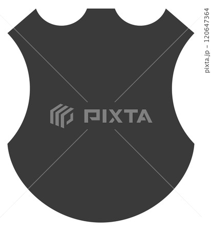A black shield with a white background 120647364