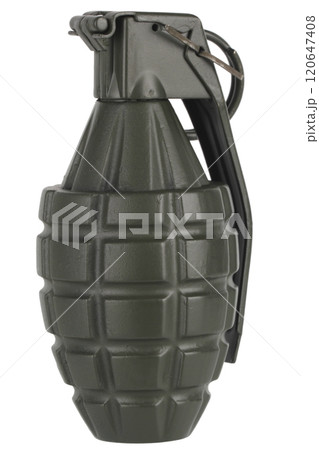 Fragmentation hand grenade isolated on white Fragmentation hand grenade isolated on white 120647408