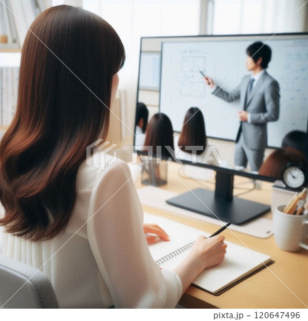 オンライン講習を受けるビジネスウーマン7 120647496