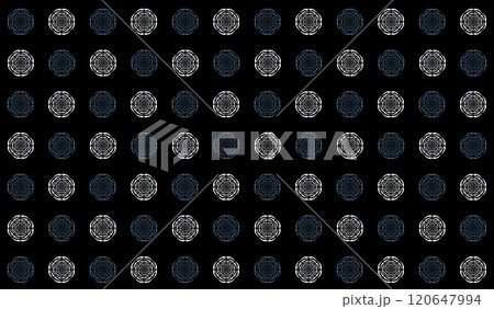 Alternating white and blue circles are arranged in rows. Flowers of rings of two colors are arranged in a checkerboard pattern. Alternating white and blue circles are arranged in rows. Flowers of rings of two colors are arranged in a checkerboard pattern. 120647994