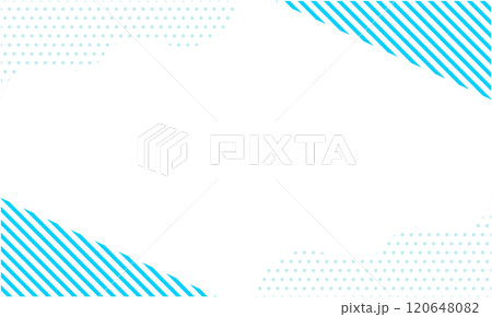 ポップな幾何学模様の背景素材 17 ブルー レトロ風フレーム 120648082