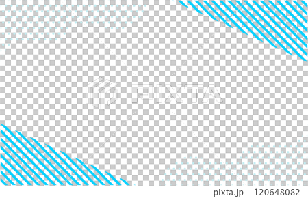 ポップな幾何学模様の背景素材 17 ブルー レトロ風フレーム 120648082