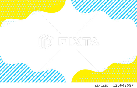 ポップな幾何学模様の背景素材 19 水色 青 黄色 120648087