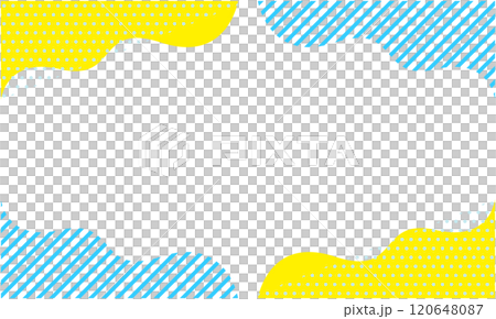 ポップな幾何学模様の背景素材 19 水色 青 黄色 120648087