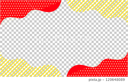 ポップな幾何学模様の背景素材 19 紫 オレンジ 年賀状素材 フレーム 120648089