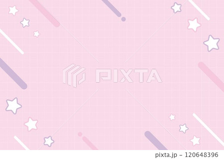 かわいい星の幾何学フレームイラスト　ピンク 120648396