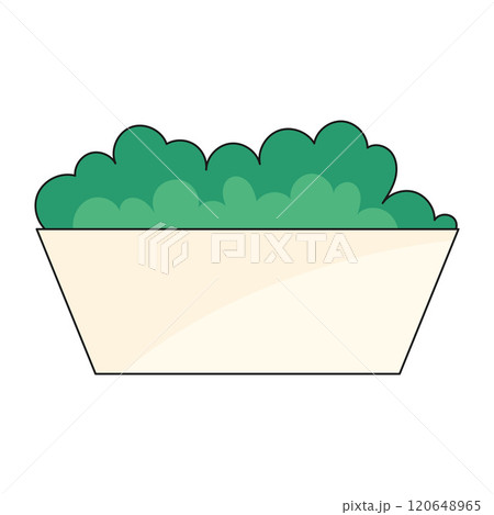 Simple potted garden with green plants, Vector 120648965