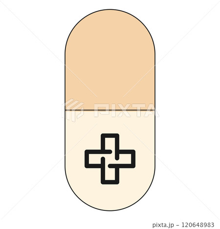 Medical capsule with cross icon, Vector 120648983