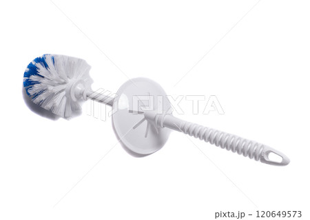 While toilet brush isolated on white background 120649573