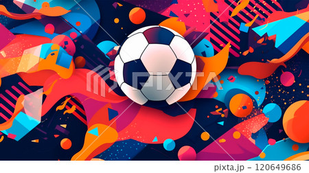 Abstract soccer background, sports soccer ball - AI generated image 120649686