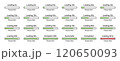 Percentage loading rectangular bar infographics set progressing from 0 to 100 percent with a difference of 5% in green color. Set of rectangular bar loading 5%, 10%, 75%, 95%, 100% infographics set. 120650093